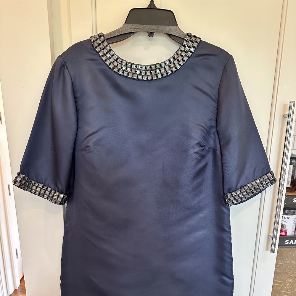 Castle Starr Blue Shift Dress with beading size 4
